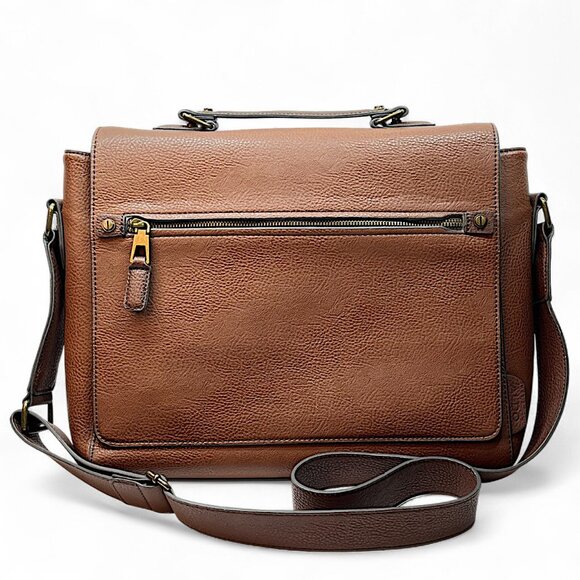 ALDO Brown Messenger Briefcase Shoulder Bag Office Computer Academia Laptop - Picture 1 of 16